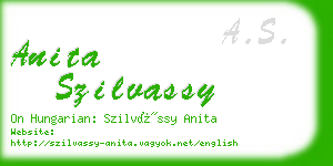 anita szilvassy business card